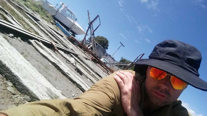 Looking at an abandoned shipyard in Westport NZ